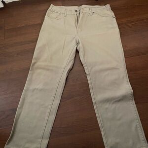 Dickies Khaki Pants with Red Logo